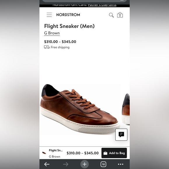 G Brown Flight Calfskin Sneaker, Men’s 11.5 Casual Fashion Shoe Minimalist Clean - Picture 14 of 15